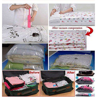 Vacum Compression Bag Storage Penghemat Tempat Travel Vacuum Vakum Set - Bu51