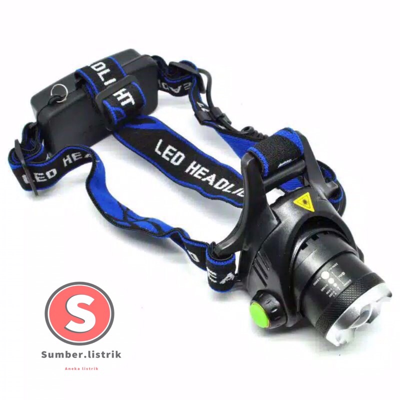 Senter Kepala LED Zoom Super Terang Headlamp LED Cree XML T6 Waterproof Anti Air