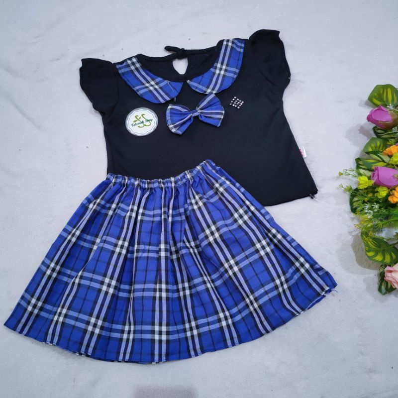 Setelan Rok Anak 2 3 4 tahun baju anak cewek perempuan lucu sailor anime japan jepang tadika mesra ( setelan tadika )