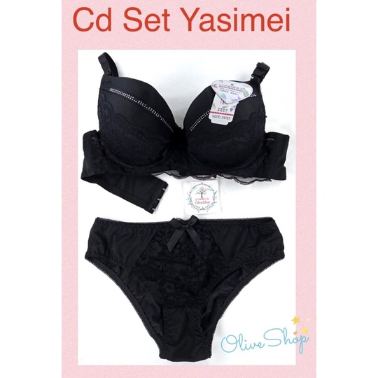 OliveShop ❤️ Set Bra BH Push Up Cup Tebal Celana Dalam Renda Lace Sexy Satu Set Yasimei Diamond