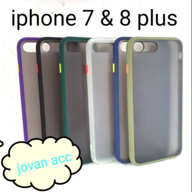 IPHONE 6 PLUS  7 PLUS 8 PLUS 6+ 7+ 8+ case hardcase doff fuze transparant casing dove matte aerocase macaron silikon warna casing protect camera cover pelindung kamera