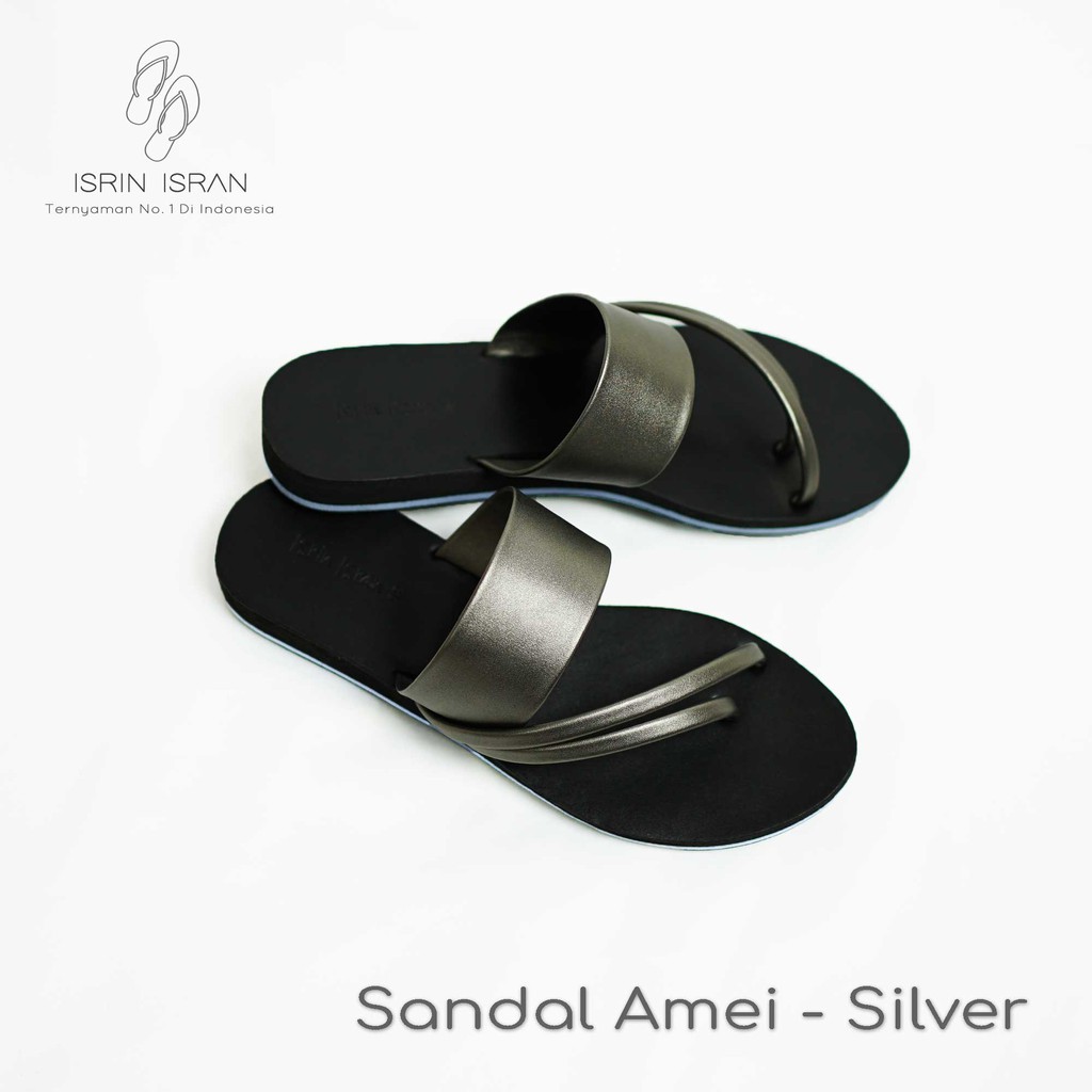 ( AMAI) Sandal Harian Wanita Murah ISRIN ISRAN Original-Silver