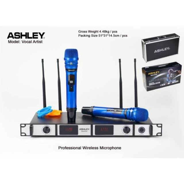 Mic wireless ashley vocal artist digital UHF. 4antena