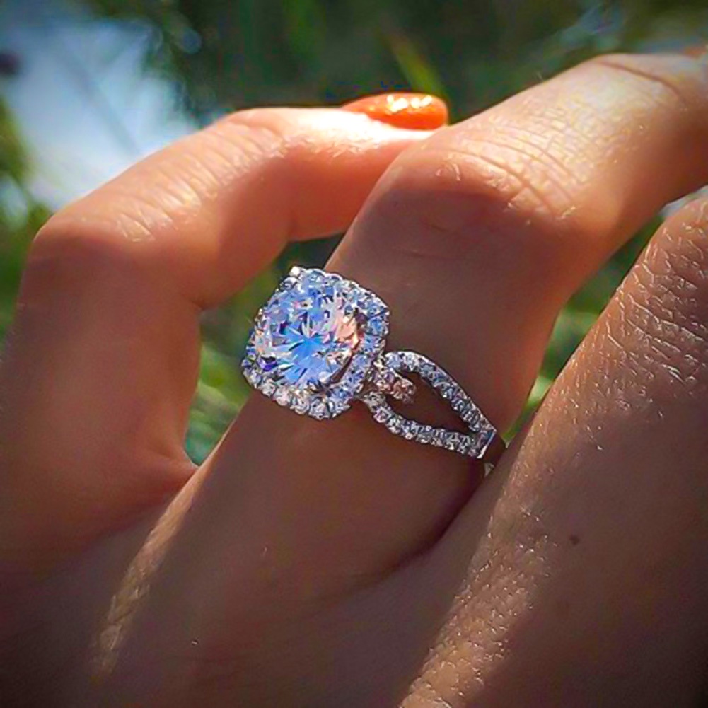 Hu Hu Hu Hu Hu Alat Bantu Pasang Kacamata♡ Cincin Wanita Desain Hollow Hias Cubic Zirconglitter Untuk Pernikahanpengantinhadiah