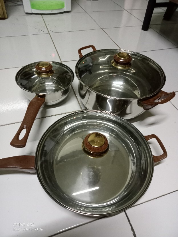Q2 7206 Panci Set Stainless Steel 6 Pcs Set Q2-7206