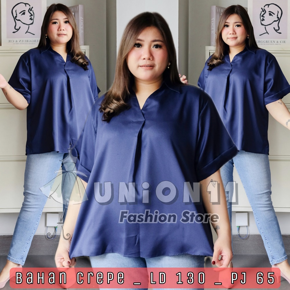 UNION11 - ATASAN JUMBO WANITA LD 130 / BAJU JUMBO WANITA / BAJU KERJA WANITA BIGSIZE / BLOUSE JUMBO WANITA / ATASAN JUMBO XXXL WANITA ALVA