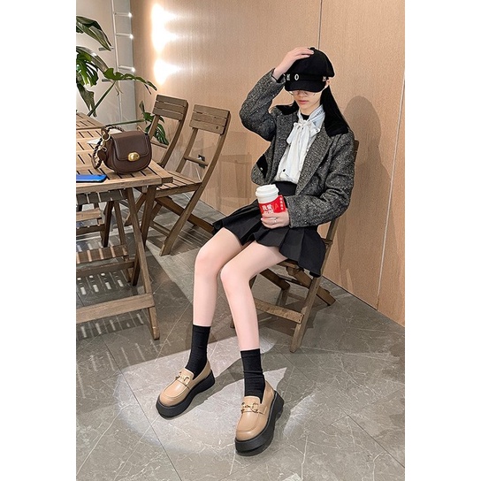 FD Docmart Shoes Wanita Loafers Kekinian Sepatu Flat Kerja Terbaru Korean Style KI-015