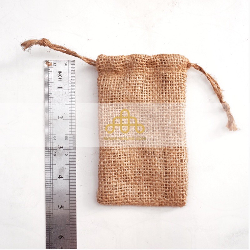 Pouch Pouch Goni Kecil 7x12cm - Kantung Rami Rustic - Kantong Koin Unik - Burlap Pouch