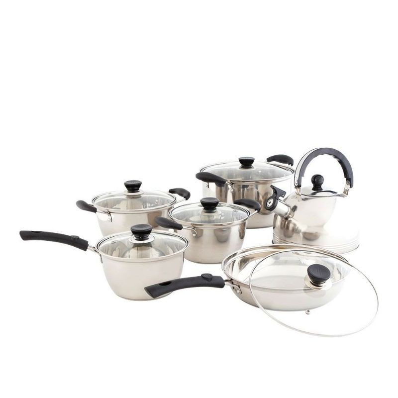 [BISA COD] Cypruz Complete Kitchen Set 12 Pcs Stainless Steel Ekonomis Isi Banyak dan Komplit