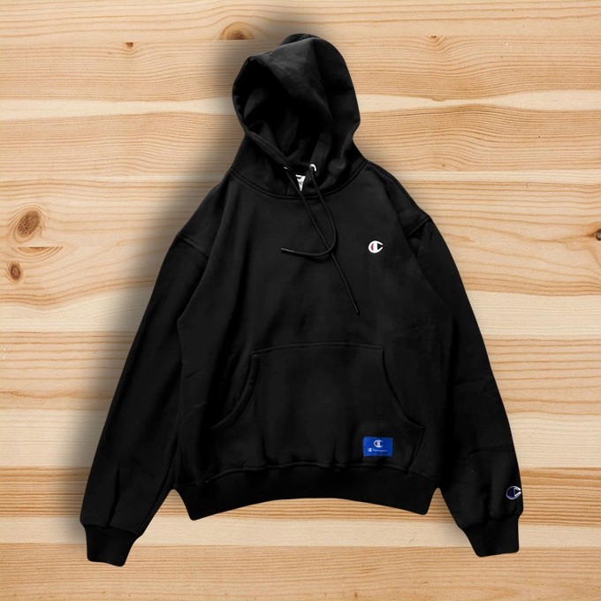 champion logo on sleeve hoodie