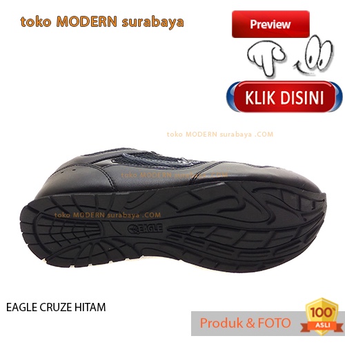 EAGLE CRUZE HITAM sepatu pria casual sneakers tali