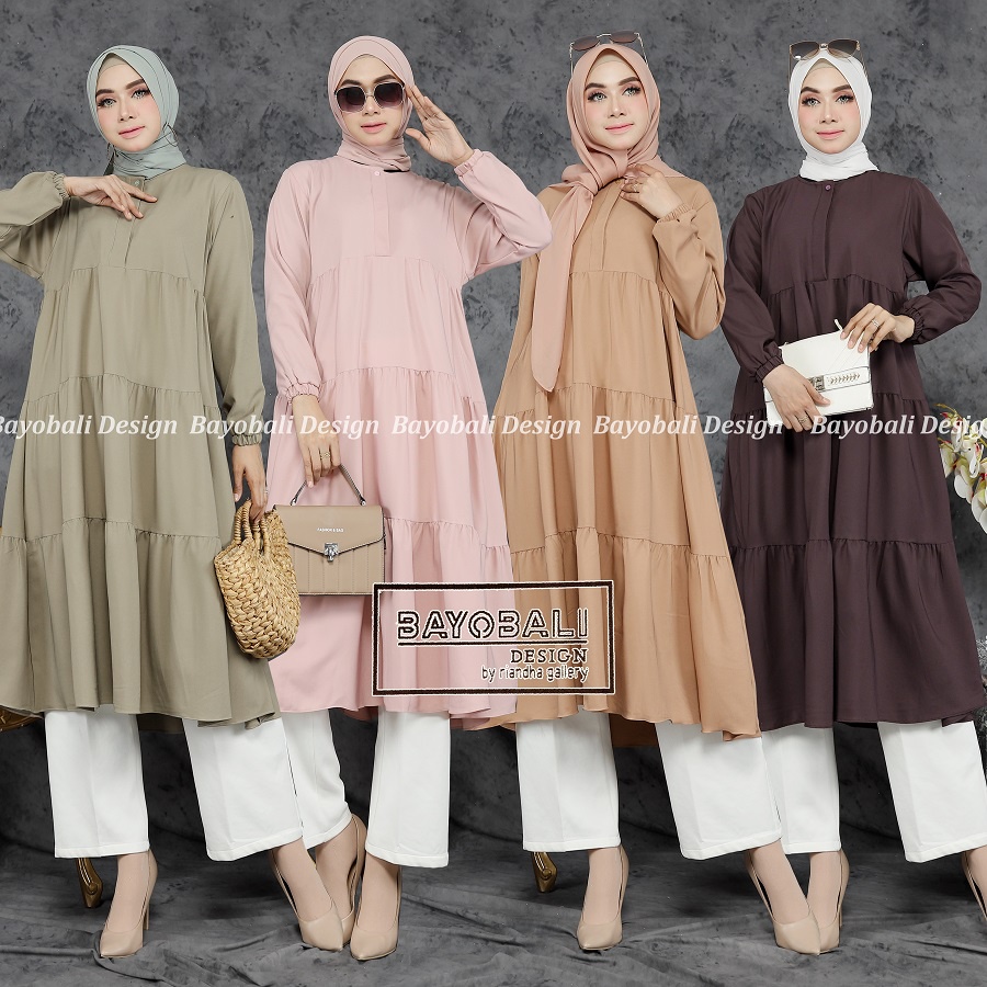 Baju Atasan Tunik Rempel Susun Wanita Terbaru | Long Tunik Polos Termurah | Blouse Wanita Jumbo Terl