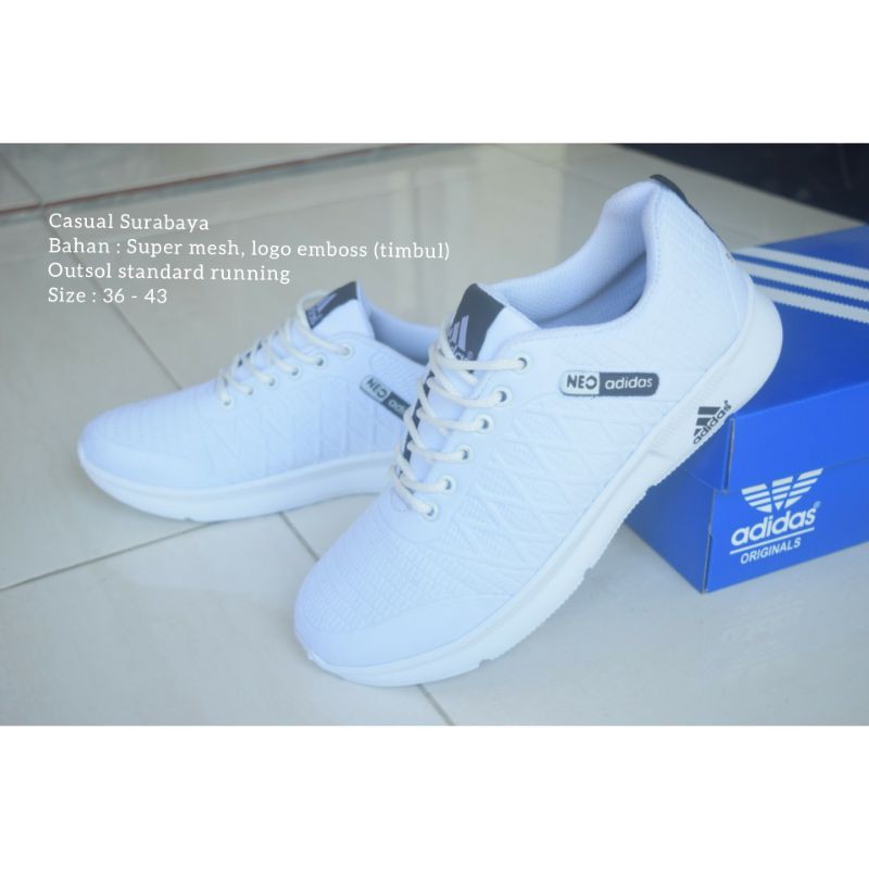 Sepatu Ads Neo Putih Polos full white Pria Wanita