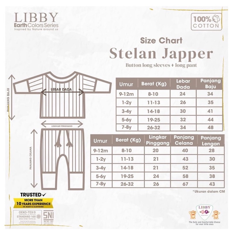 LIBBY Earth Jasper Set Panjang / Setelan Baju Panjang Libby