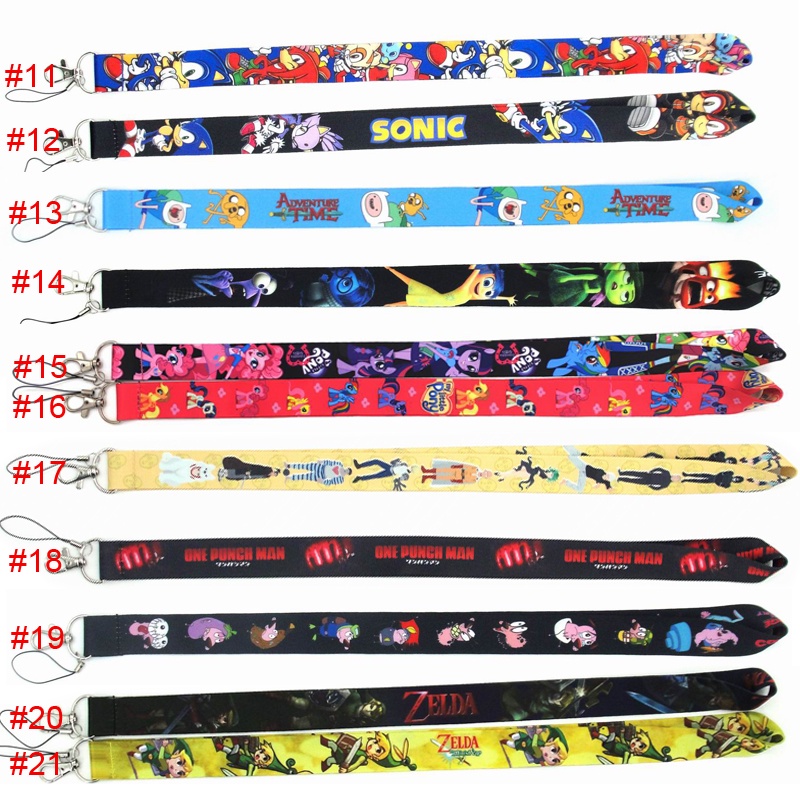 Tali Lanyard Motif Kartun Anime Sonic Yoda Minecraft 21 Warna Untuk Gantungan Kunci / Handphone / Kamera