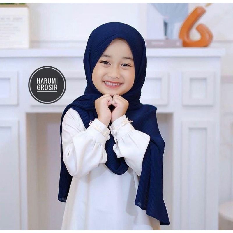 PASHMINA PLISKET ANAK PEREMPUAN / HIJAB PLISKET MURAH