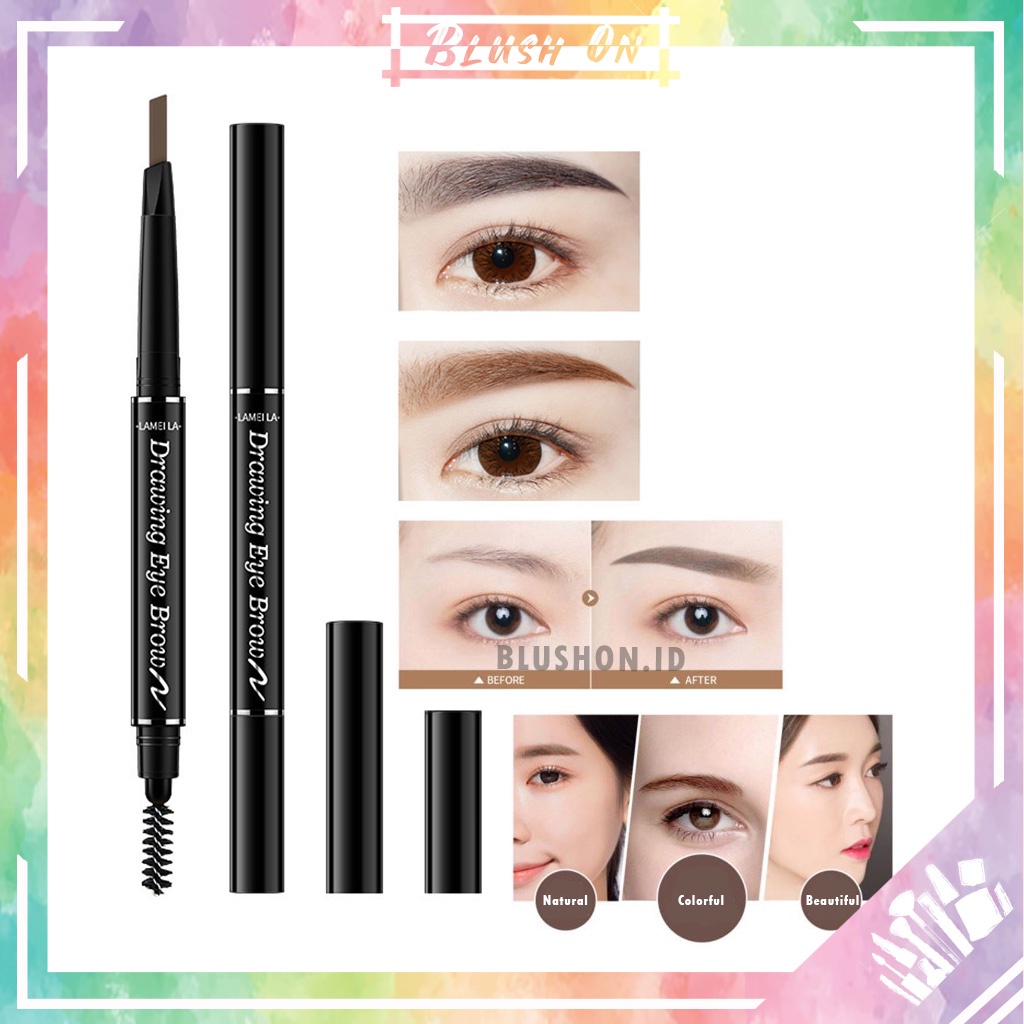 LAMEILA Pensil Alis Double Tahan Lama Double Head Eyebrow Pencil Waterproof Anti Air 789