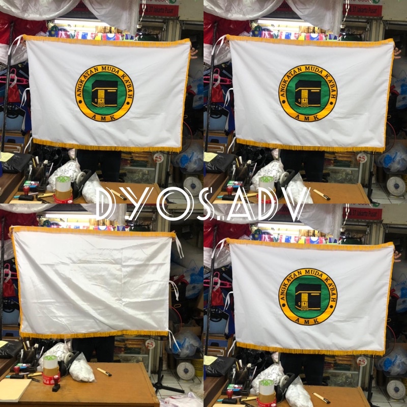 Bendera pataka bordir custom (Satu sisi)