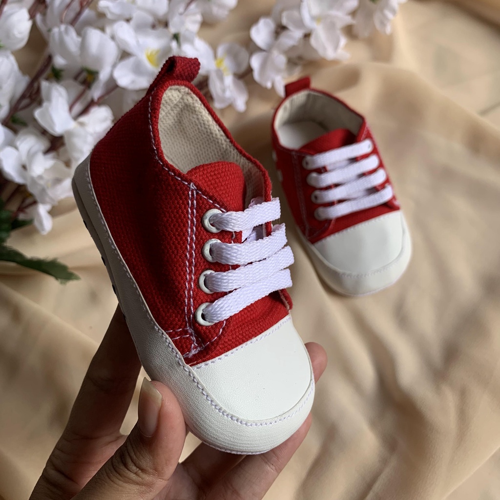 SEPATU BAYI SNEAKERS PREWALKER TALI CONV Sepatu Bayi Prewalker Laki Laki atau Perempuan Bukan Converse TERBARU FASHION TALI BAYI PEREMPUAN SEPATU ANAK MERANGKAK TERMURAH TERLARIS Classic Prewalker Shoes / sepatu prewalker / sepatu bayi