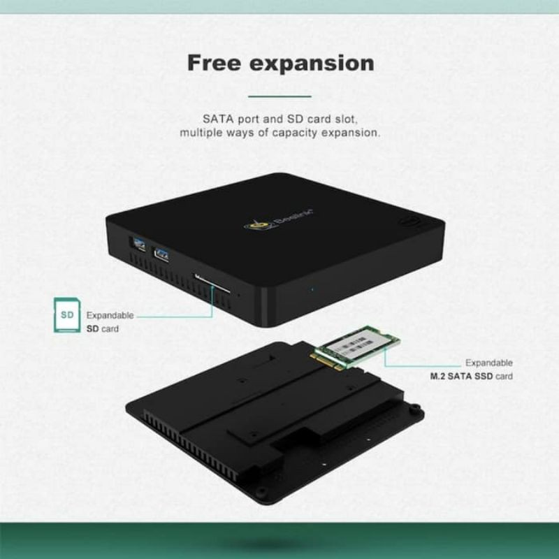 Mini PC Beelink Mii-V 4GB DDR4 128 SSD HDMI VGA Apollo Lake Windows 10 - Hitam