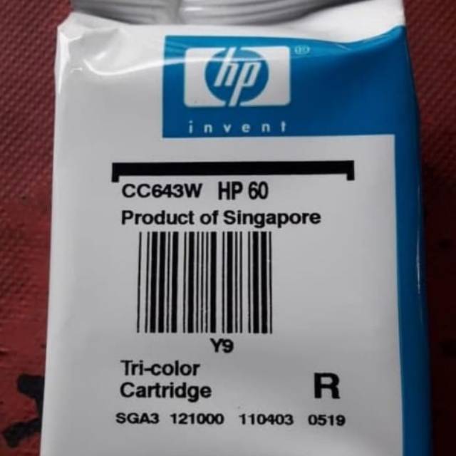 Cartridge hp 60 color original baru harga bekas lostpack tanpa dus