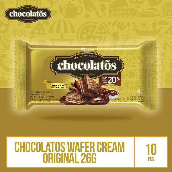 

TERMURAH Chocolatos Wafer Cream Original - 26g (WAFO8) By Garudafood BEST SELLER