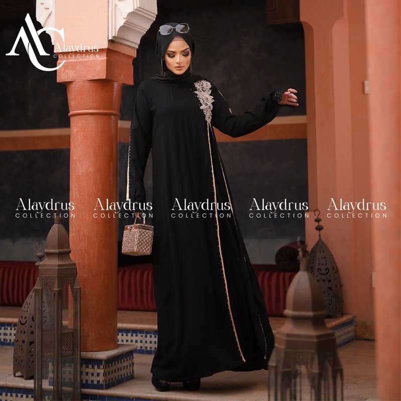 Abaya Hitam Bahan Jet Black Saudi Kwalitas Boutique By AlaydrusCollection 391