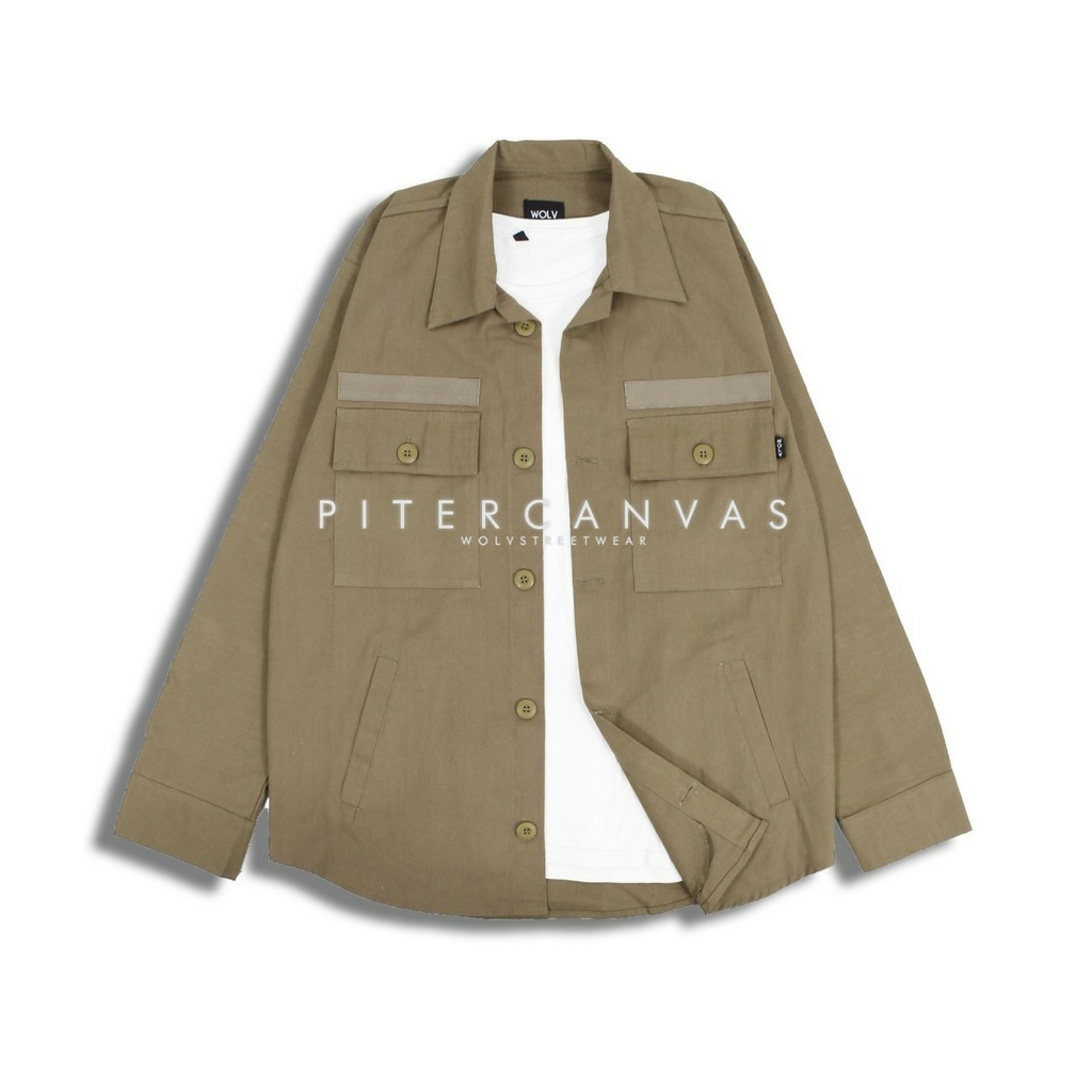 JAKET SK2 ARMY PITER CANVAS WOLV CASUAL PRIA | JACKET CASUAL POLOS SIMPLE PRIA BEST QUALITY