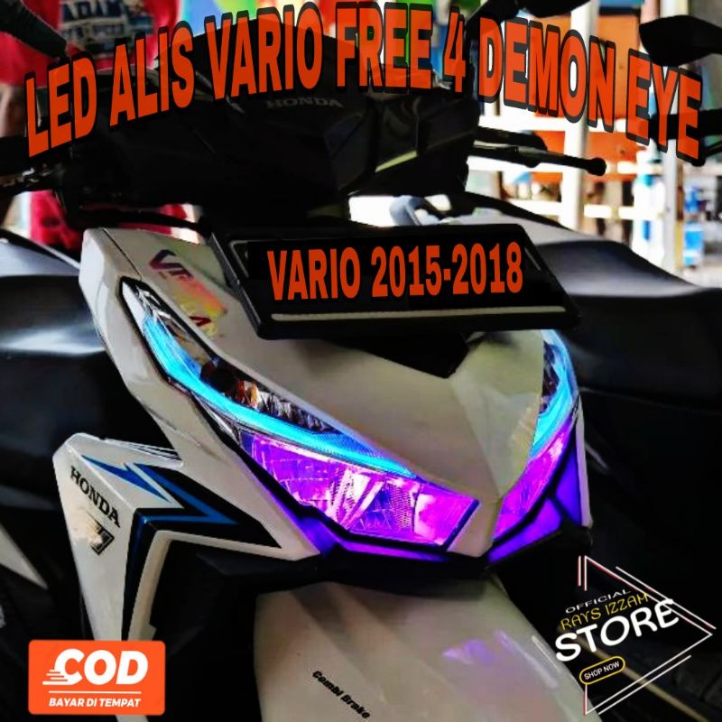 Paket lampu motor lampu alis vario 125 vario 150 free 4 demon eye devil eye terang no bintik vario l
