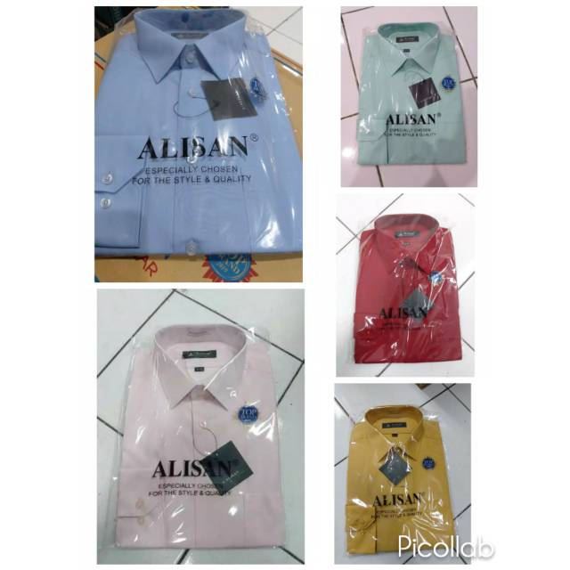 Kemeja ALISAN 100% asli Polos panjang Reguler Fit kemeja kerja kantor dlm jas nikah