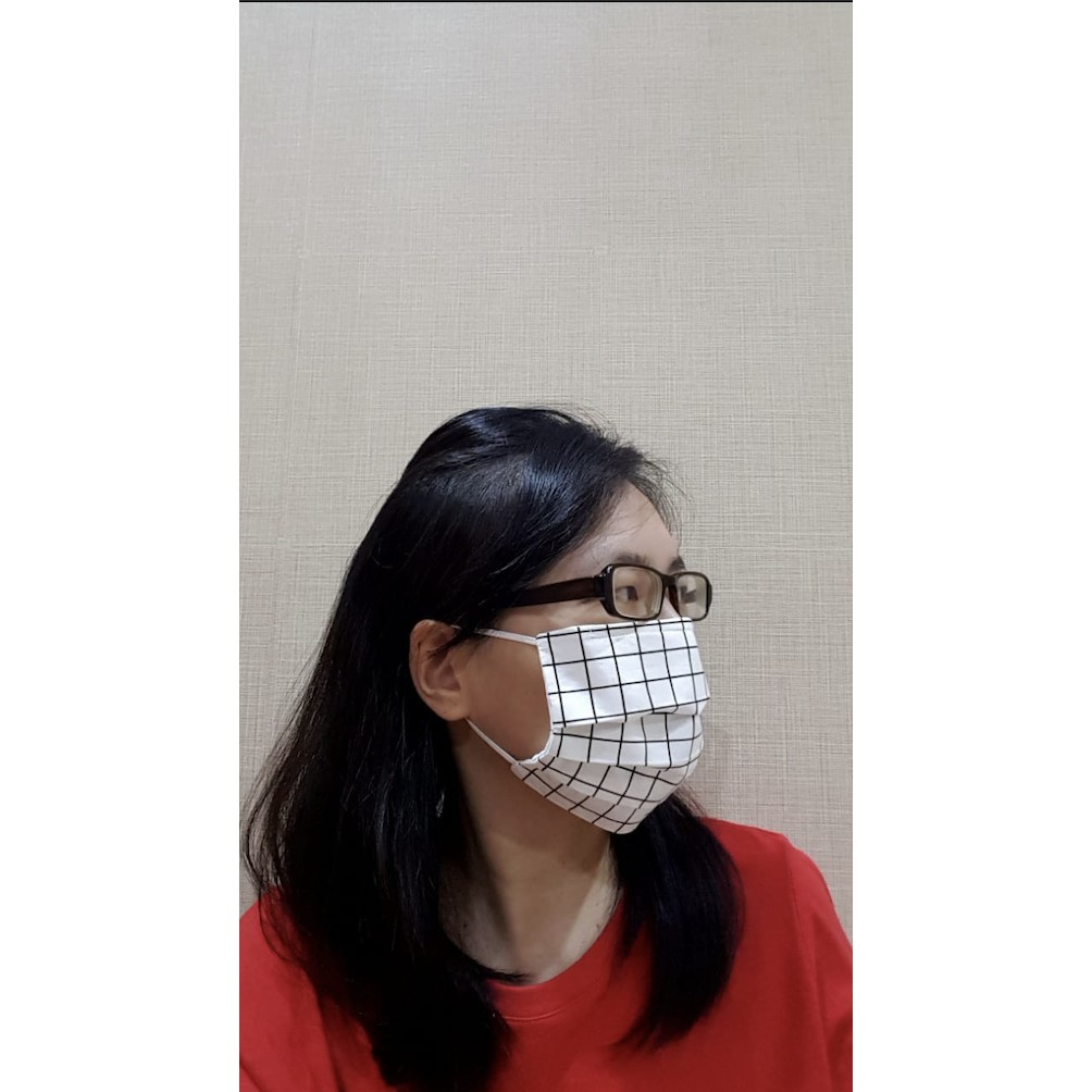 [1 lusin] Masker kain 3 PLY Bahan Katun Jepang Premium - Bisa di cuci