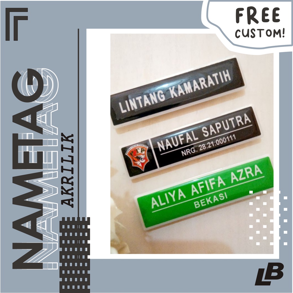 

NAME TAG NAMA DADA AKRILIK RESIN CUSTOM | MAGNET/PENITI