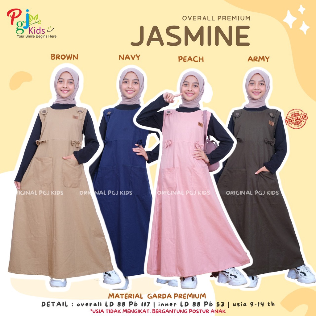 PROMO COD Setelan Overall Premium Anak Remaja Perempuan Jasmine Set_Kiddos Kids