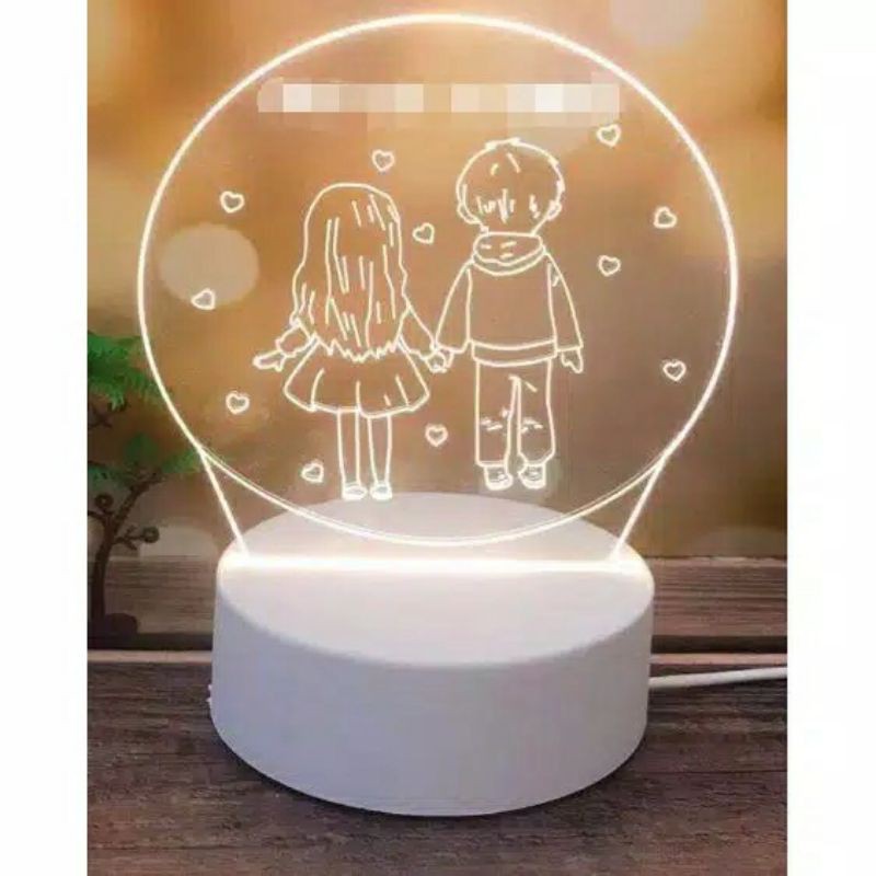 KADO UNIK HADIAH LAMPU TIDUR CUSTOM KPOP BTS BT21 EXO ULANG TAHUN GIFT PACAR DEKORASI KAMAR MINIMLIS-Romantis f6