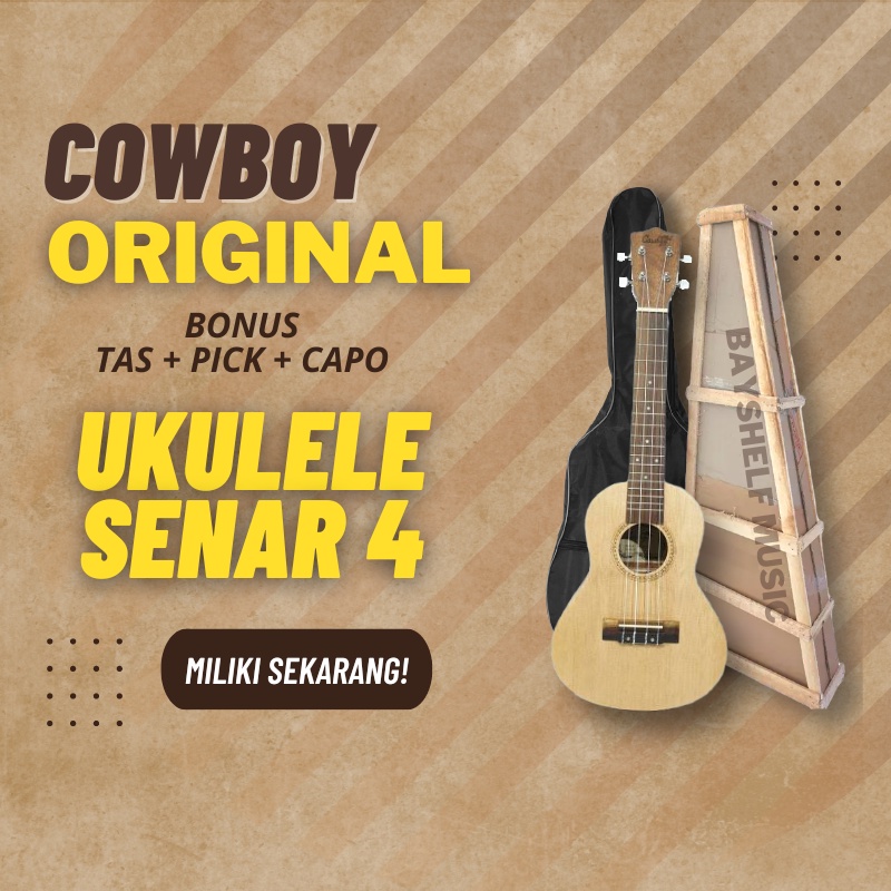 Ukulele Cowboy Concert Original Senar 4. Soprano UK21,  Concert UK23, Tenor UK25 Murah