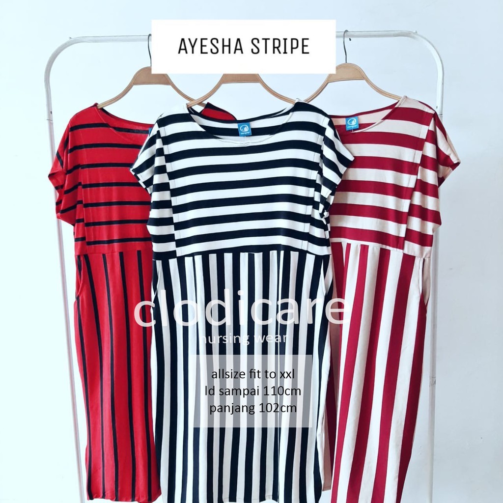Baju Dress Hamil Menyusui Ayesha LD 110 big size jumbo xxl rayon katun Mamigaya
