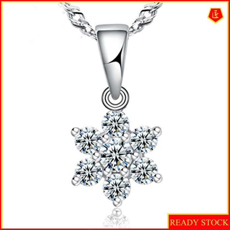 [Ready Stock]Six-Petal Edelweiss Pendant for Women All-Match Silver Accessories Fashion