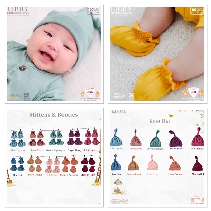 Libby Topi / STK Sarung tangan kaki Earth Comfy set cotton