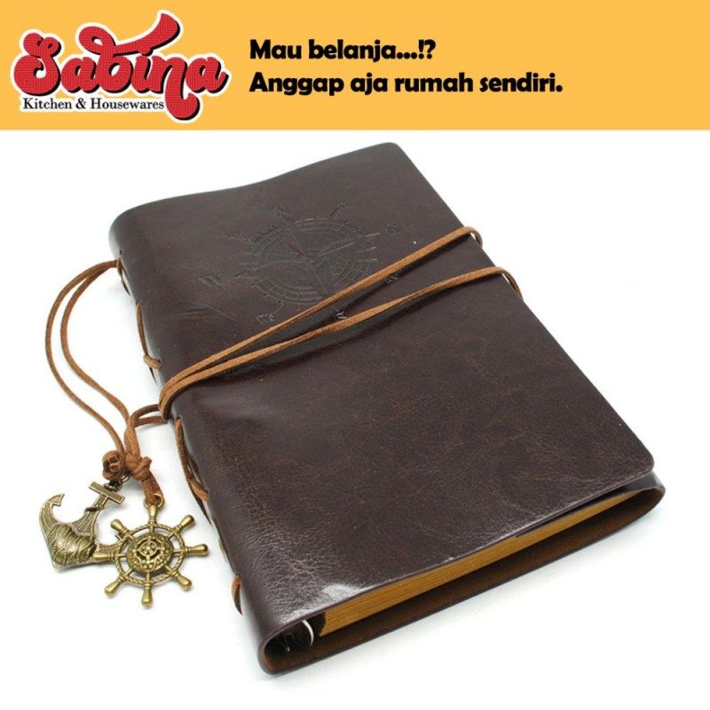 Buku Catatan Binder Kulit Retro Pirate Coffee