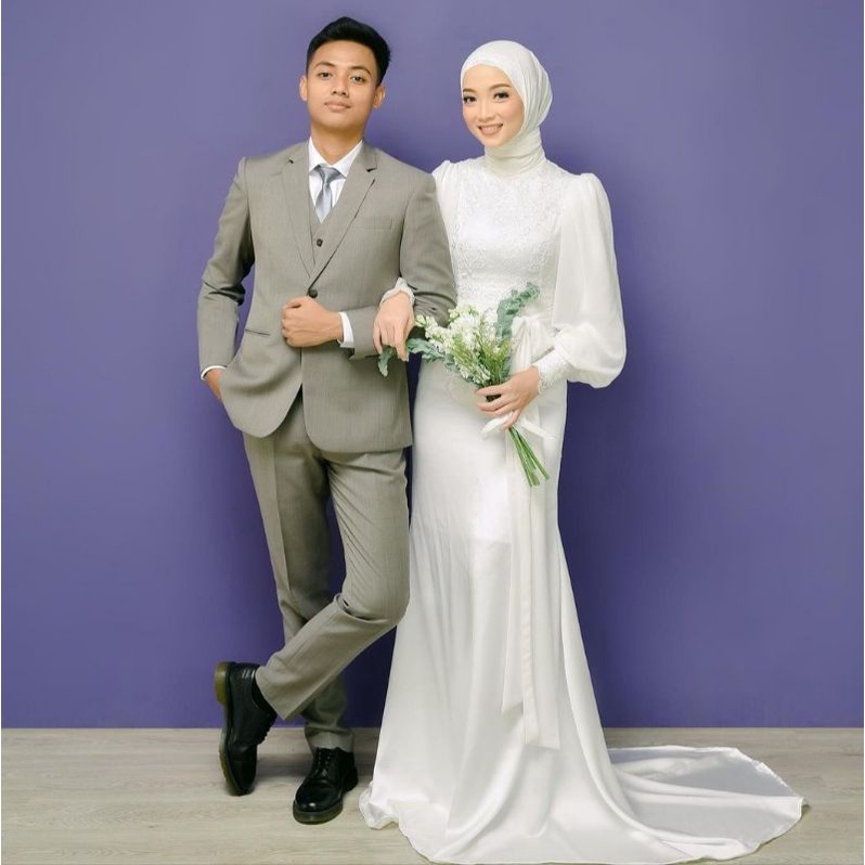 gaun pengantin muslimah Malaysia melayu gaun walimah gaun prewedding gaun akad wedding dress muslimah