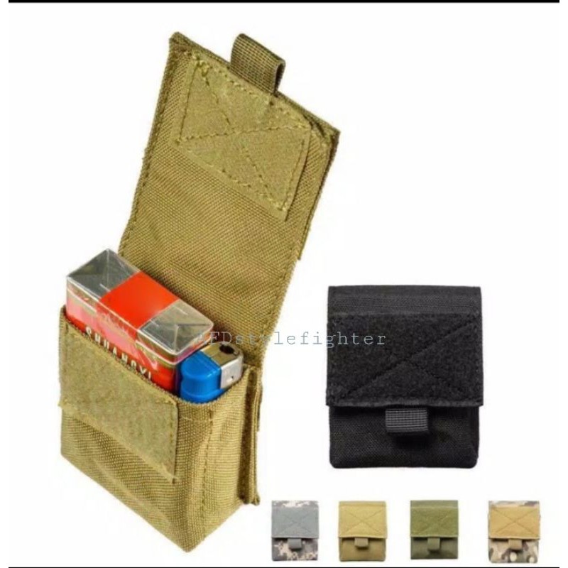 Afd smoke pouch tas pinggang tactical free velcro path logo