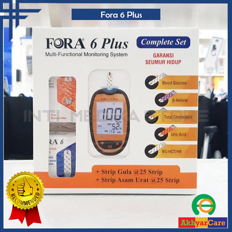 Fora Alat Cek Darah 6in1 Multi 6 Parameter Gula Kolesterol UA Keton HB HEMATOCRIT Plus ORI