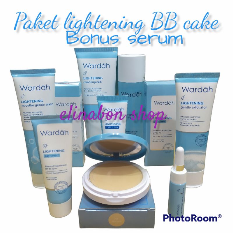 Wardah paket lightening BB cake bonus serum