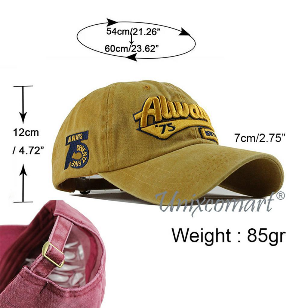 Topi Basebal ALWAYS 75 Hat Cap Casual Sport Pria Wanita Dewasa Distro