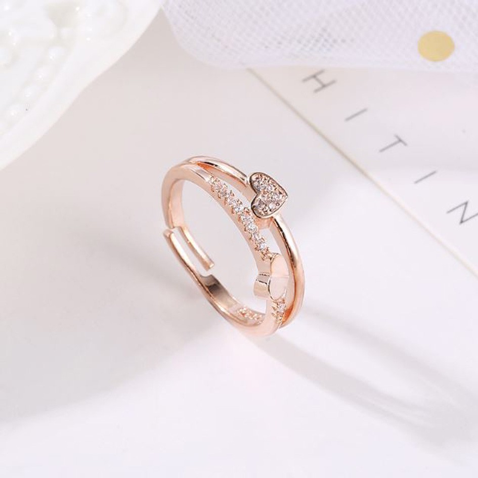 OILA cincin hati heart love soul adjustable ring  jci049 (2J2)