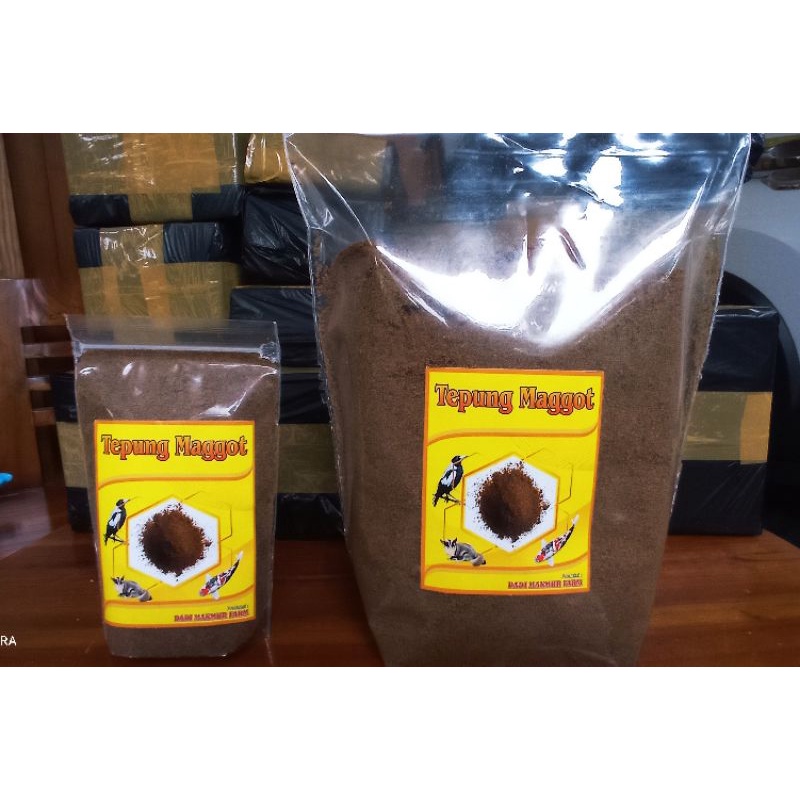 Tepung maggot halus protein 63% 1kg pakan menggunakan es krim dan sossis BS kaya protein susu dan daging