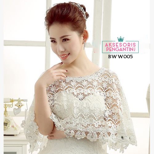 [SIAP KIRIM] BOLERO PENGANTIN BROKAT CARDIGAN PESTA LACE PREMIUM BWW005