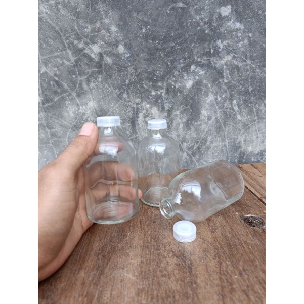 Botol vial 100ml BENING tutup karet / segel almunium / Kayu / Plastik VAS BUNGGA / DEKROASI MEJA