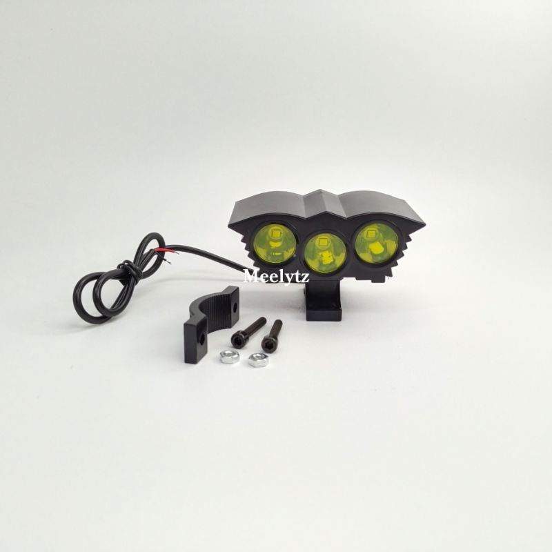 Merk Modish Lampu tembak sorot LED OWL mini 3 mata