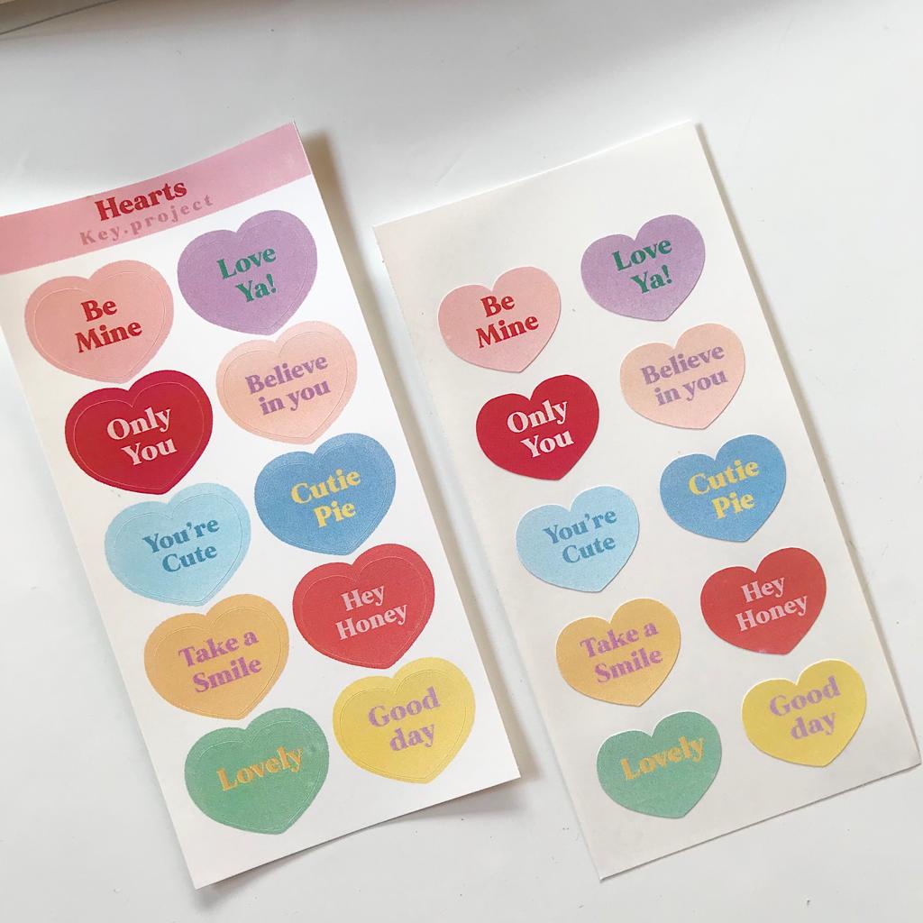 

Hearts sticker/ Stiker bentuk hati/ dekorasi jurnal/aesthetic sticker